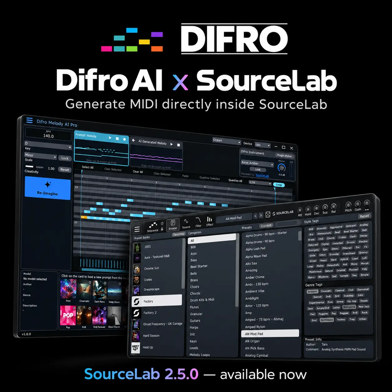 SourceLab 2.5 — Difro AI in SourceLab